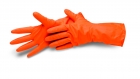 Huishoudhandschoen oranje L, latex