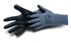 Handschoen soft noppen 8 nylon zwarte pu-nitrilcoating